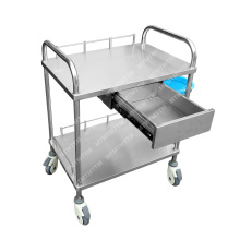 Medical furniture mobile stainless steel hospital furniture tray trolley with drawers